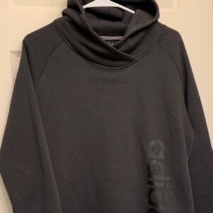 Adidas Hood Sweater Charcoal Grey with black logo